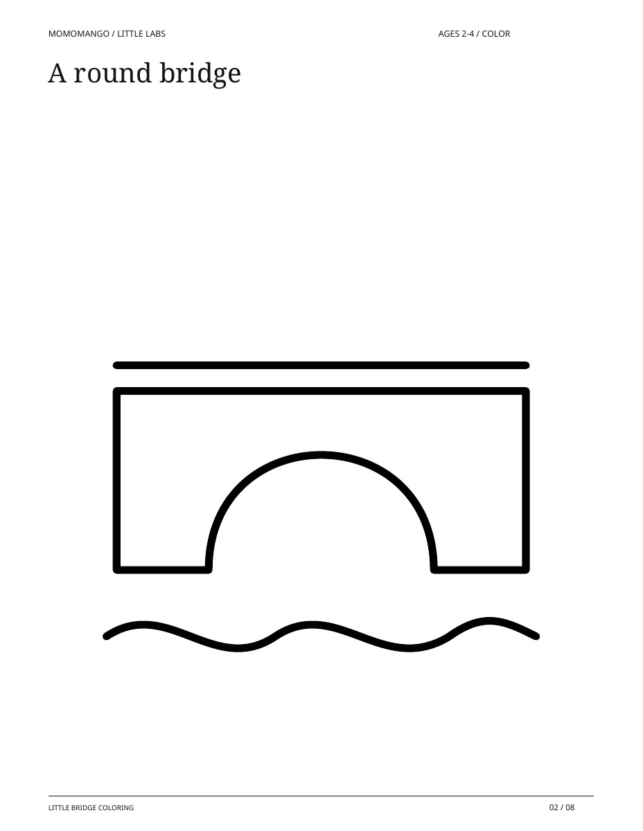 A round bridge, ages 2-4, from Little Bridge Coloring