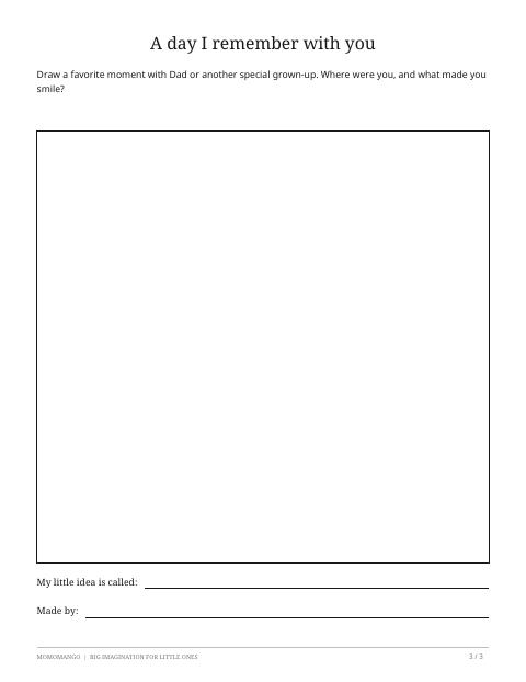 Preview of the father’s day imagination drawing page