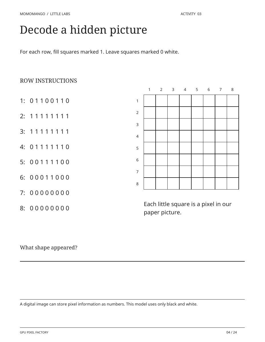 Preview of the hidden pixel picture decoding worksheet