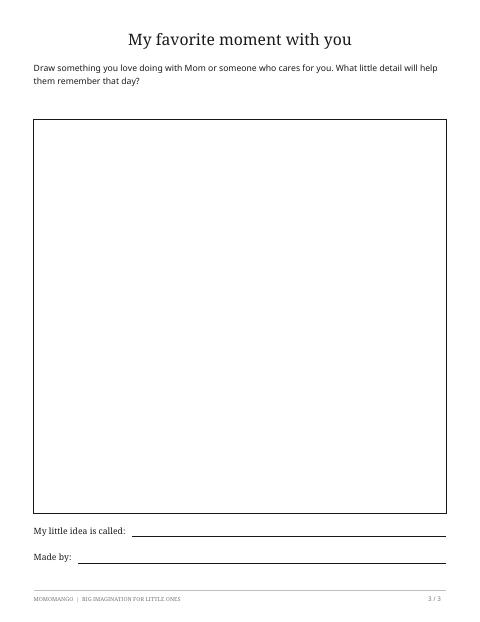 Preview of the mother’s day imagination drawing page