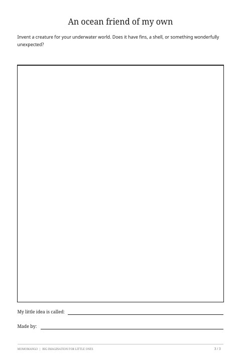 Preview of the ocean imagination drawing page