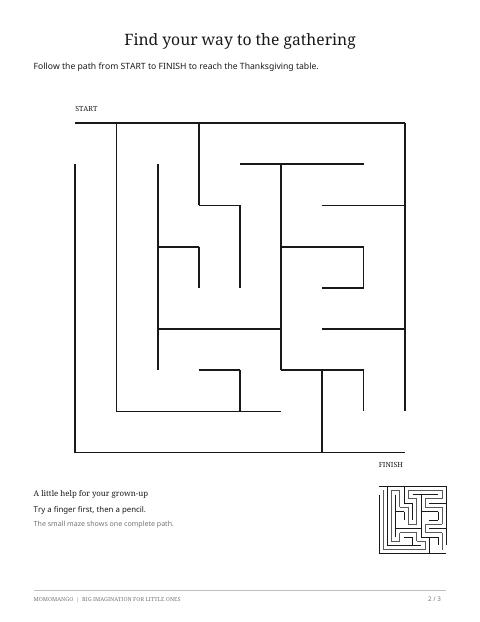 Preview of the thanksgiving maze worksheet