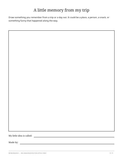 Preview of the travel imagination drawing page